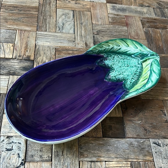 Ceramic Eggplant Italian Made Serving Bowl - Picture 1 of 5